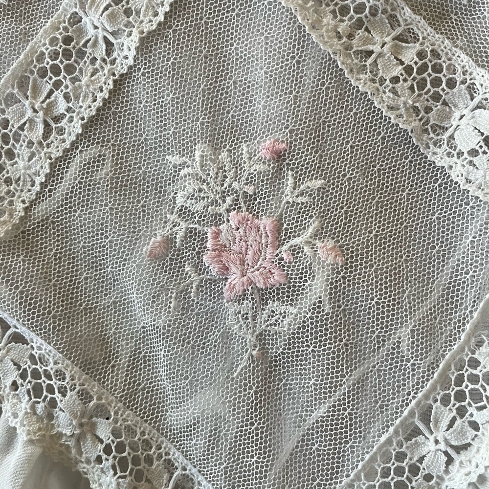 Vintage White Deanna Nightgown Women Size Sm Cotton Lingerie Cottagecore - Picture 4 of 6